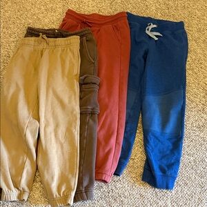 Kids' Casual Jogger Pants Set - Tan, Brown, and Red